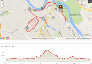 2016 Fredericksburg 10k Course Map